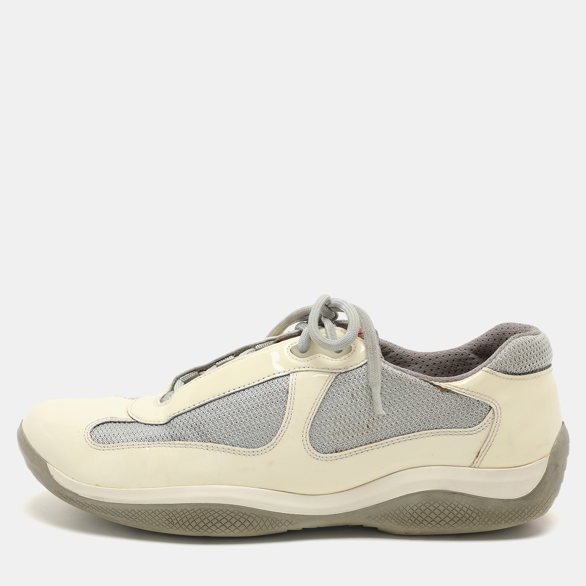 Prada Sport White/Grey Leather And Mesh America's Cup Low Prada Sport White/Grey Leather And Mesh America's Cup Low