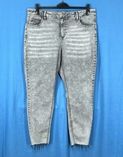 AVA VIV Gray Wash STRETCH DENIM 5-Pocket HIGH-RISE Frayed Hem SKINNY JEANS 20W