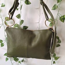 MARLON Italy Women's Shoulder Bag With Detachable Strap -Army Green, No Tag