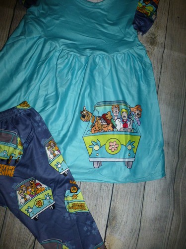 NEW Scooby Doo Tunic Dress Ruffle Leggings Girls Boutique Outfit Set - Picture 2 of 7