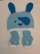 The Childrens Place Baby Boys Infants Calm Blue Winter Hat Booties NWTS