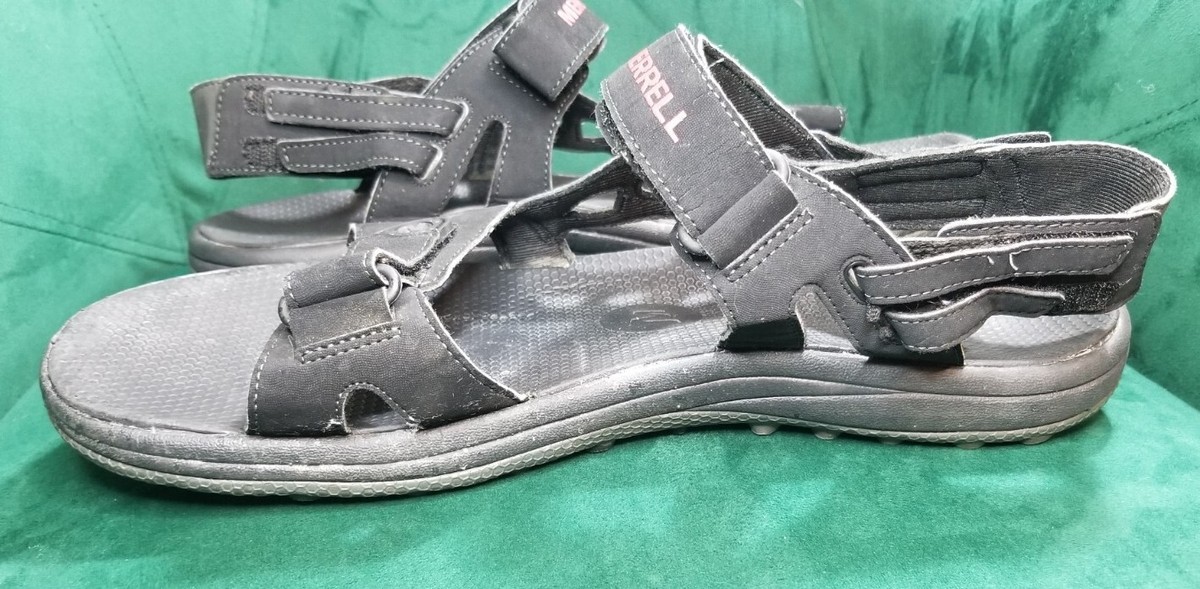 Merrell Black Aurora Red Slip On Sandals Black Color Men