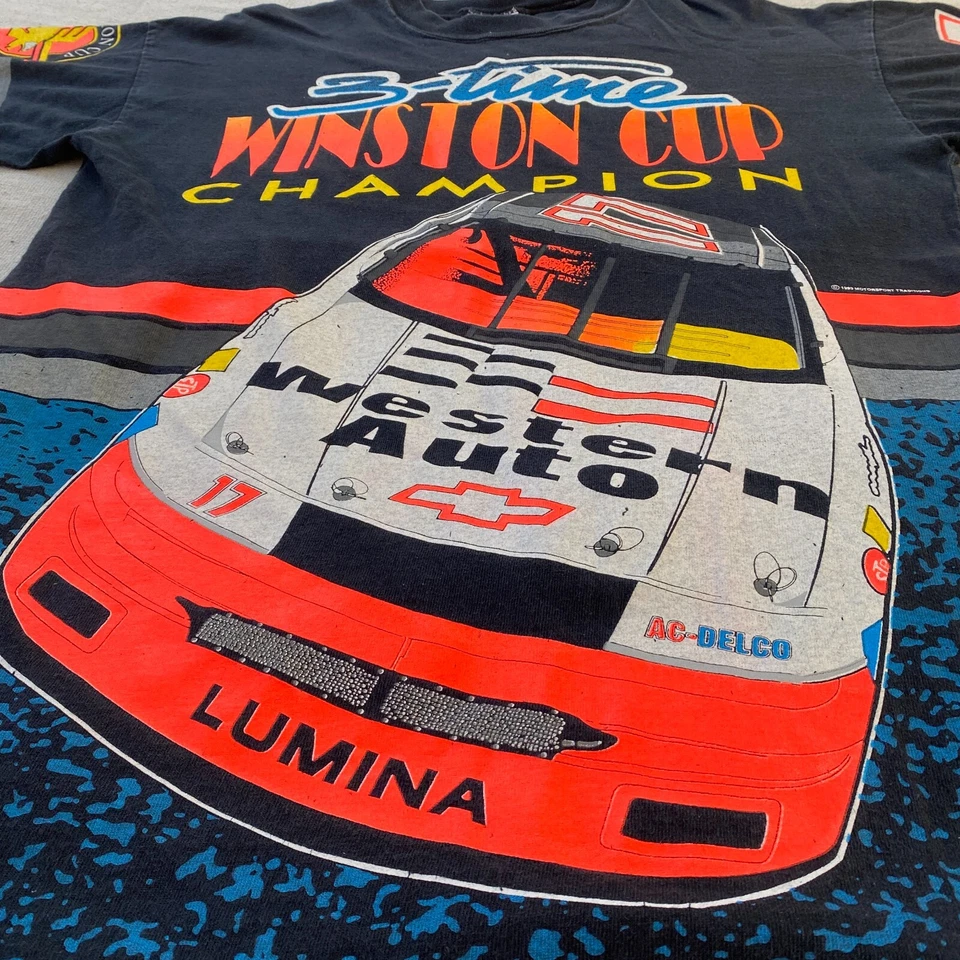 Camiseta De Colección NASCAR Darrell Waltrip GRANDE Estampado Completo RARA Chevy AOP 90s Foto 2 de 4