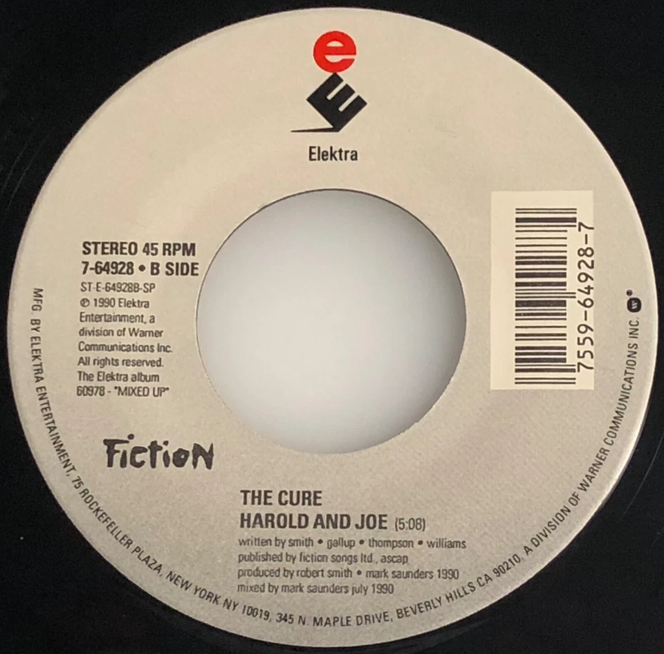 THE CURE / Never Enough & Harold and Joe / Elektra 1990 45rpm / Mint - Image 4 of 4