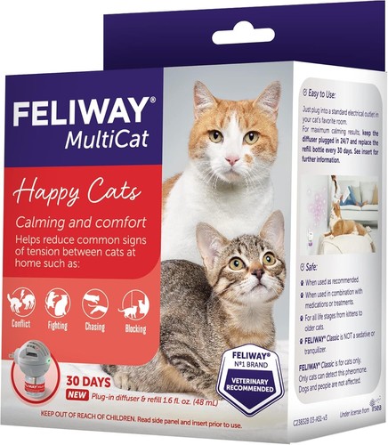 Multicat Calming Pheromone Diffuser for House-Cats, 30 Day Starter Kit 48 Ml USA - Picture 4 of 8