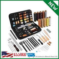 Leather Working Tools Leather Craft Kit and Supplies Leather Tool Kit with Waxed