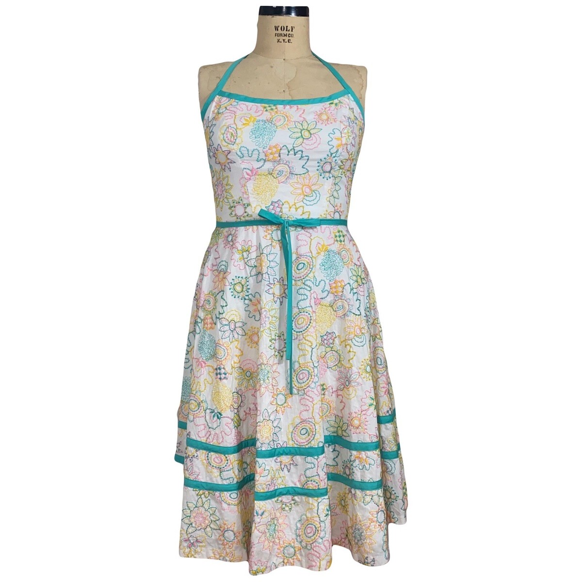 Milly of New York women's multicolor floral embroidered halter neck dress sz 12 | eBay Milly of New York women's multicolor floral embroidered halter neck dress sz 12 | eBay
