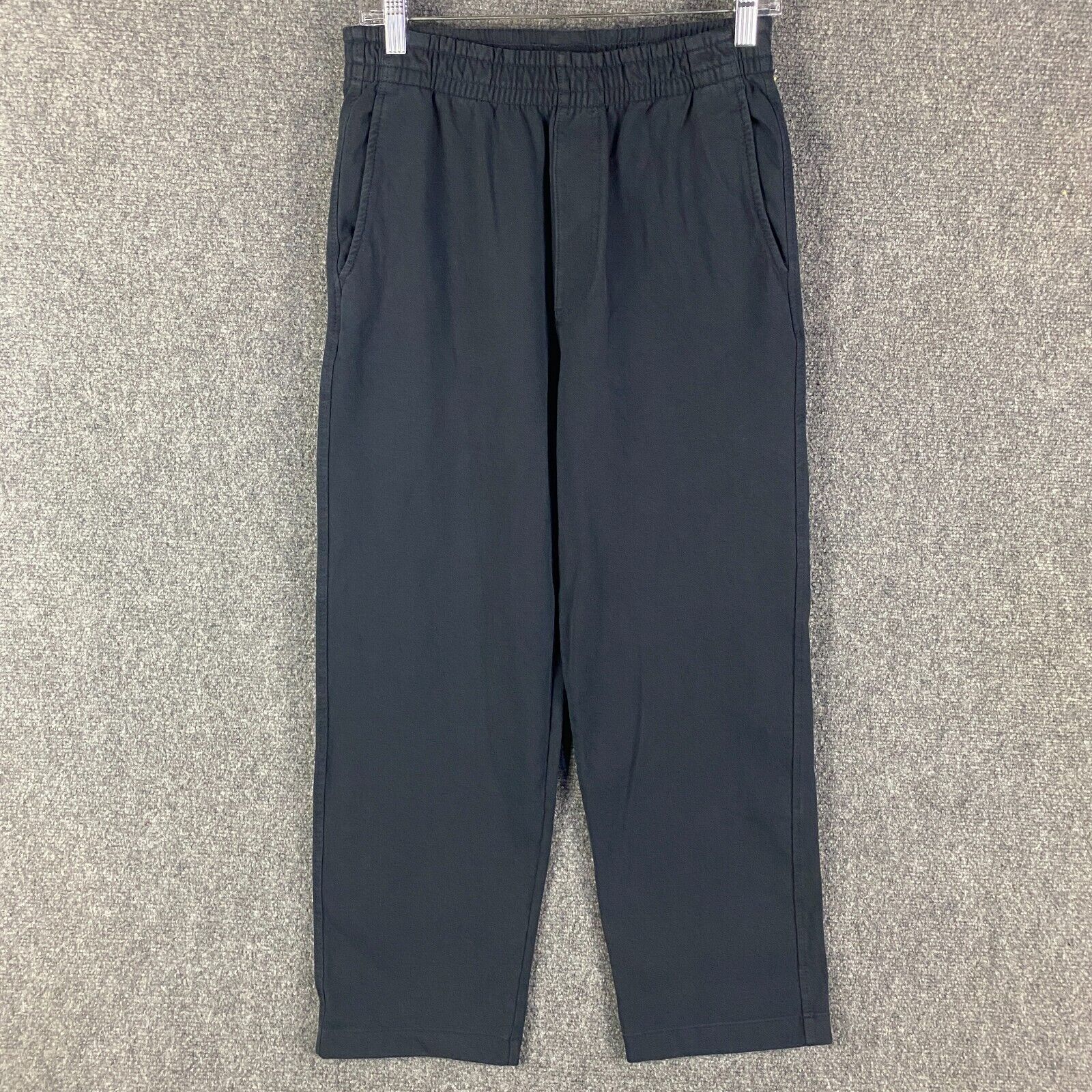 Uniqlo Pants Womens Small Blue Joggers Drawstring Tapered Cotton Blend