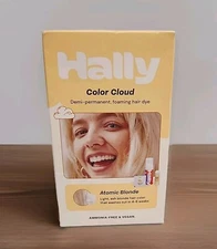 Hally Hair Color Cloud Demi Permanent Foaming Hair Dye, Atomic Blonde, 2.5 Oz
