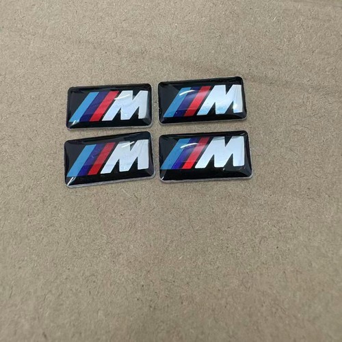 FOR BMW WHEEL M BADGE STICKER EMBLEM Decorative DECAL 17MM X 9MM 4PCS - Picture 2 of 11