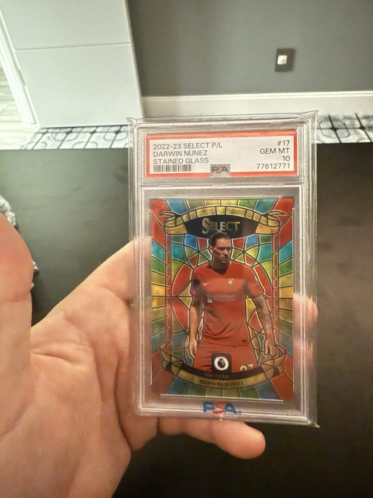 2022-23 Panini Select Premier League Darwin Nunez Stained Glass PSA 10