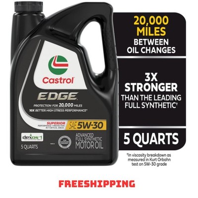 Castrol EDGE High Mileage 5W-30 Advanced Full Synthetic Motor Oil, 5 Quarts