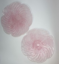 Vintage Pink Murano 7.5-in Overshot Art Glass Plates Fratelli Toso Style