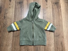 Gymboree Sweatshirt Infant Boys size 0-3M, Green White Yellow, Full Zip