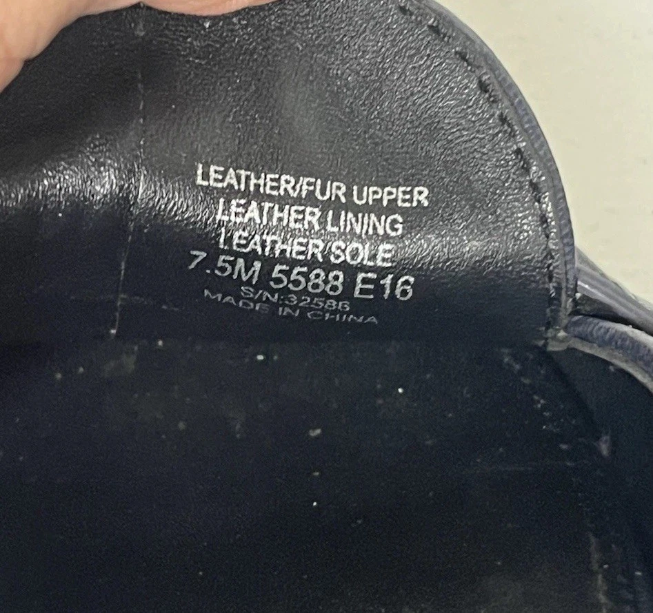 TORY BURCH Gemini Link Loafers Pony Hair Women’s Size 7.5M Navy Blue Slip-Ons - Image 4 of 4