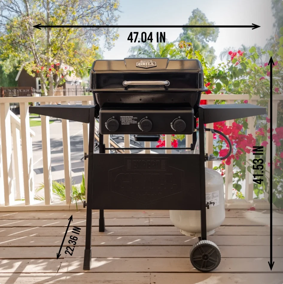 Expert Grill 3-Burner Propane Gas Grill with Wheels and Side Shelves - Free Ship
Opens in a new wind