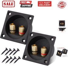 2PCS 2.2 Inch Square 2-Way Speaker Box Terminal Cup with Banana Plugs, Screw ...