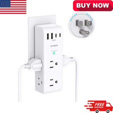 Surge Protector Outlet Extender Rotating Multi Plug Wall Adapter Splitter 4 USB