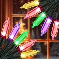 Battery Christmas Lights, 2Pack Total 66Ft 200 LED Christmas Lights Waterproof 8