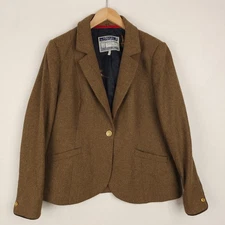 Joules Womens Blazer Jacket UK18 Brown Wool Mix Tweed Equestrian Country  Smart