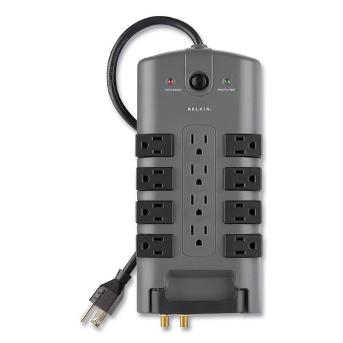 Belkin BP11223008 4320 J 12 AC Outlets 8' Cord Pivot Plug Surge Protector New - 第 1/6 張圖片