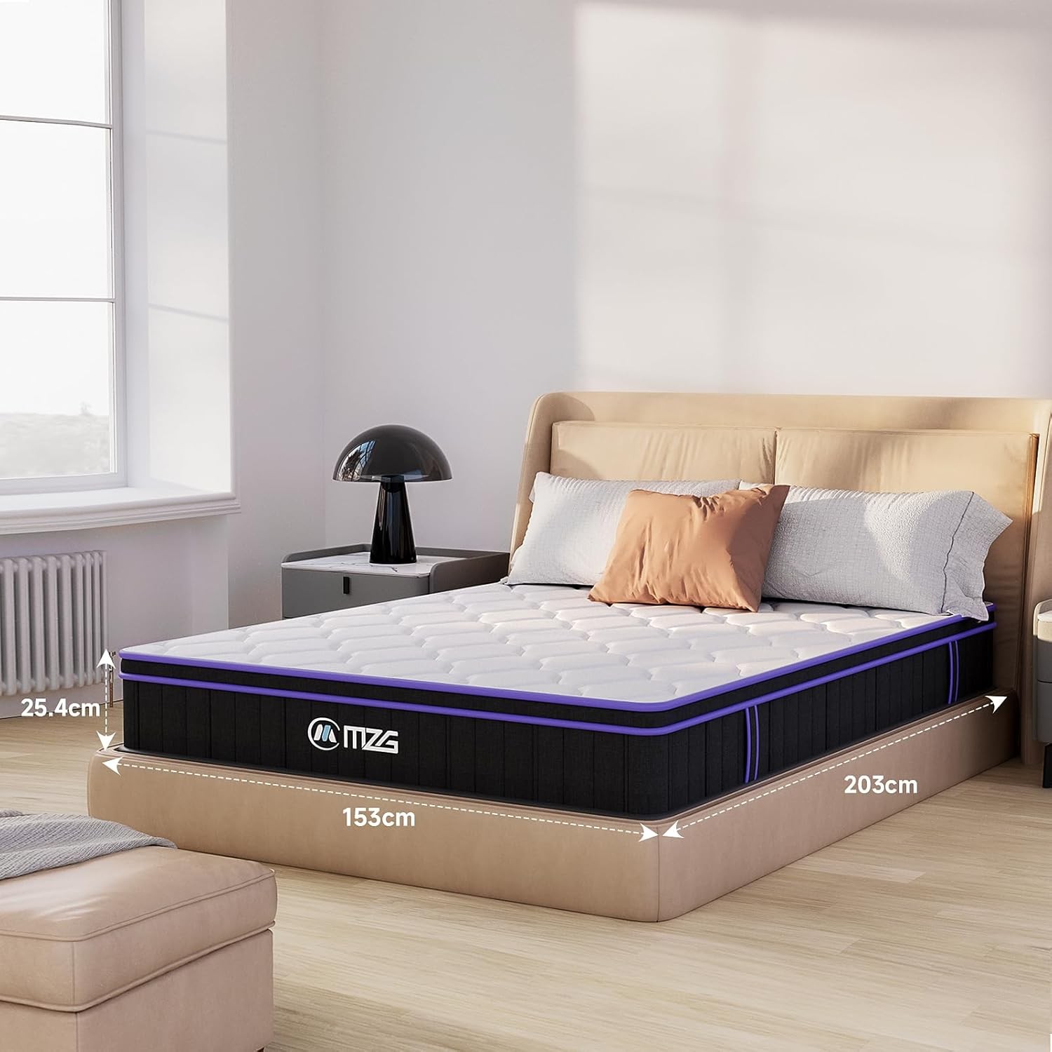 10''Queen Size, Hybrid Mattress, Medium Firm, Gel-Infused Memory Foam In A Box