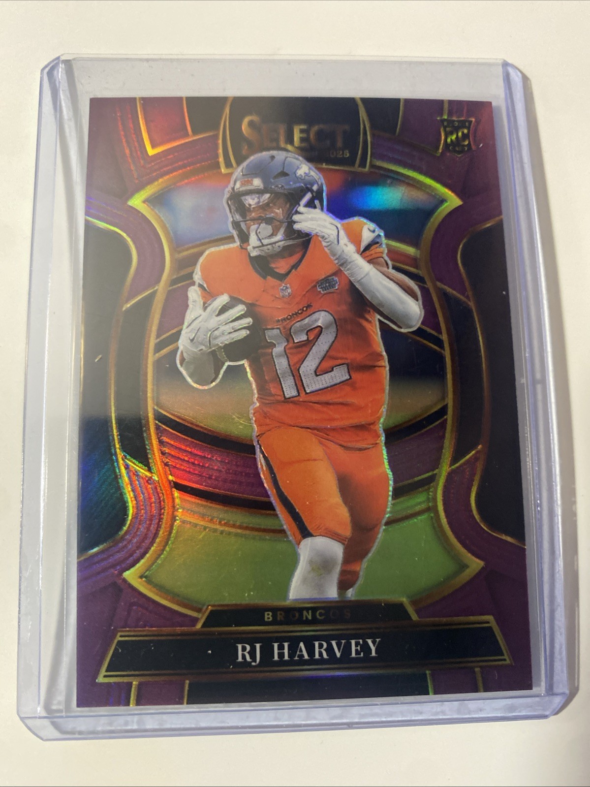 2025 Panini Select RJ HARVEY #110 Concourse Level Purple Prizm /75 RC Broncos 🔥