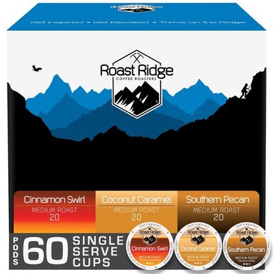 Single Serve Coffee Pods for K-Cup Brewers, Flavored Variety Pack, Medium Roast,