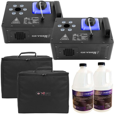 #ad 2 Chauvet DJ Geyser T6 Vertical Pyrotechnic Like RGB LED Fog Machine w Case $481.40