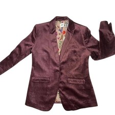 Cabi Williams Jacket Fall 2023 #4491 Mulberry Plum Purple Velvet Blazer – Size M