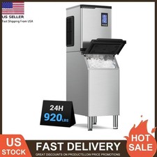 920LBS/24H Commercial Ice Maker Restaurant Ice Cube Machine 550lbs Storage Bin