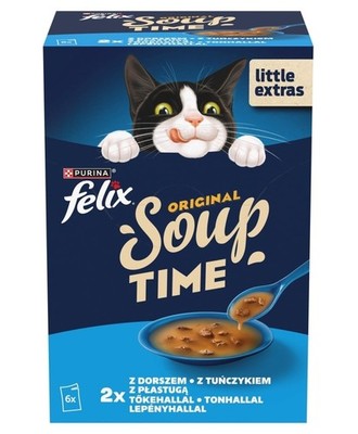 FELIX Original Soup Fischgeschmack mit Dorsch und Thunfisch,  für Katzen 6x48g