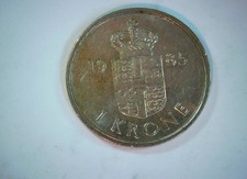 Denmark 1985 1 Krone Denmark 1 Krone (Margrethe II, crowned coat of arms) Coin