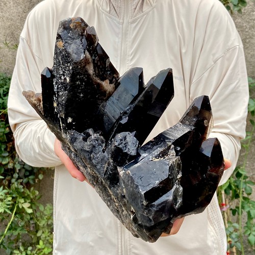 4.6LB Large Natural Smoky Black Quartz Cluster Crystal raw Specimen Healing - Picture 10 of 12