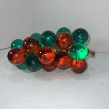 Vintage Large Lucite Acrylic Grape Cluster With Drift Wood Handcrafted MCM 8.5”