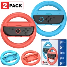 2 Pack Steering Wheel for Nintendo Switch 2 Joy Con Controller Racing Wheel Grip