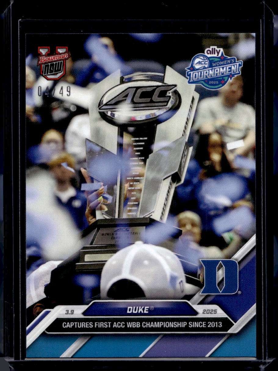 2024-25 Bowman U Now Topps #84 Duke Blue Parallel Card #d 4/49