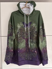 Hoodie Damen Lebensbaum Schmetterling grün l...