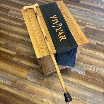 YIVIYAR Wooden Walking Cane 35'' Men Women Comfort Grip
