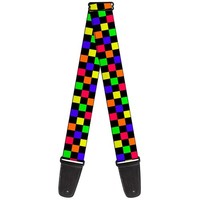 Guitar Strap - Checker Black/Multi Neon (Us Import) Acc Neu