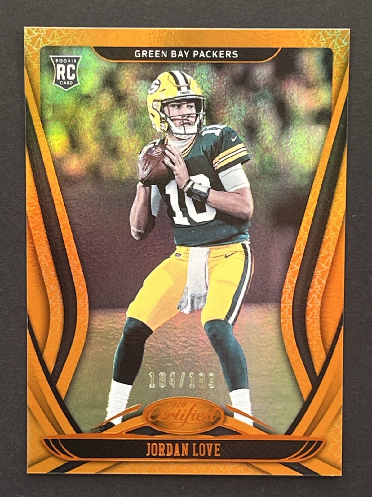 2020 Panini Certified Jordan Love Orange Mirror /199 Rookie RC #104 Packers NFL