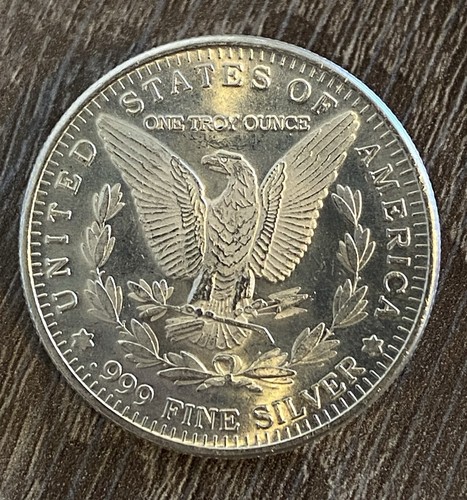 Famoso diseño de dólar Morgan 1 oz plata redonda .999 plata fina troy onza apilable - Imagen 8 de 10