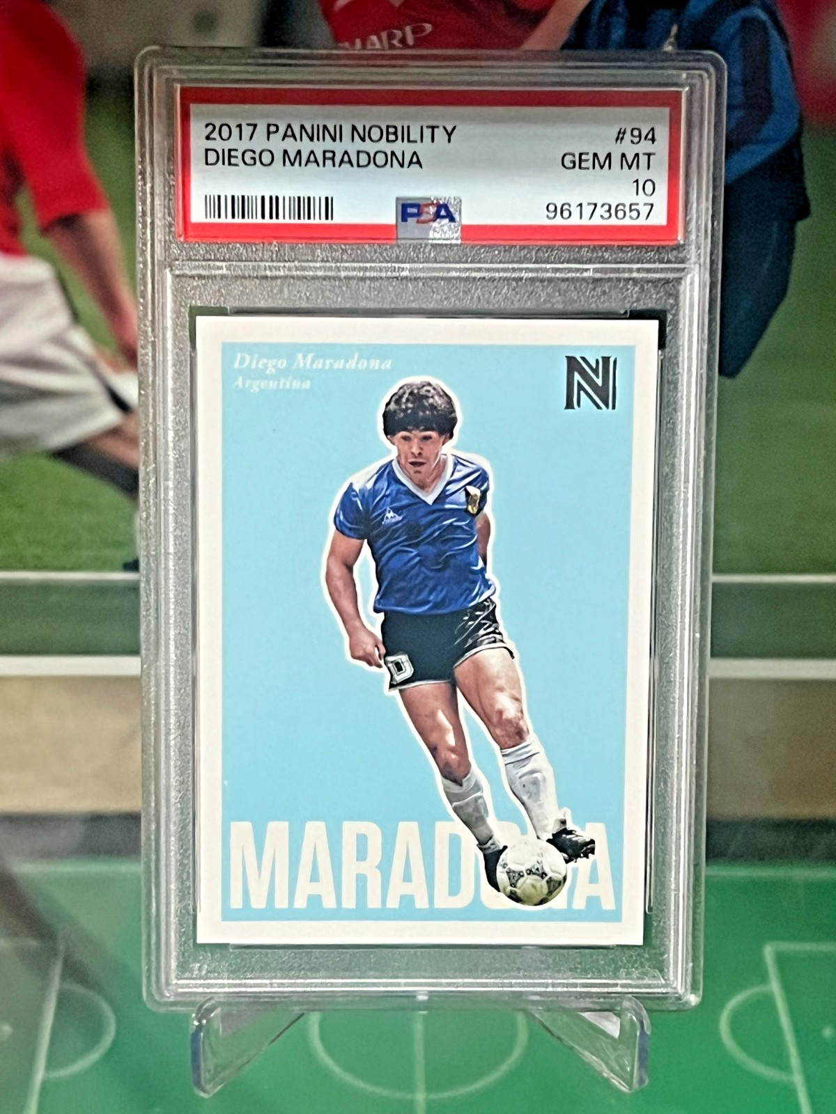 2017 Panini Nobility #94 Diego Maradona PSA 10 view 5