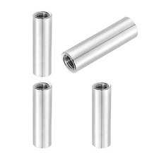4Pcs 304 Stainless Steel M8x1.25mm Round Coupling Nuts, 0.47x1.57"(ODxH)