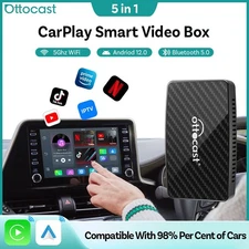 Ottocast Play2video Pro AI Box Wireless Android Auto & Carplay Adapter w/Youtube