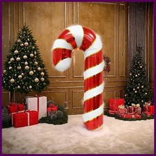 2 Large 33.1in Christmas Candy Cane Red Aluminum Balloon Party Decor