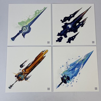 Fantasy Sword Art Print Lot of 4 8 x8  Tim Kaminski Thick Stock Vibrant Prints