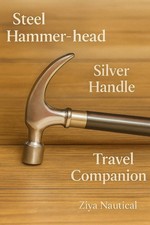 Hammer Head Wooden Walking Stick: Handmade Brass Travel Cane