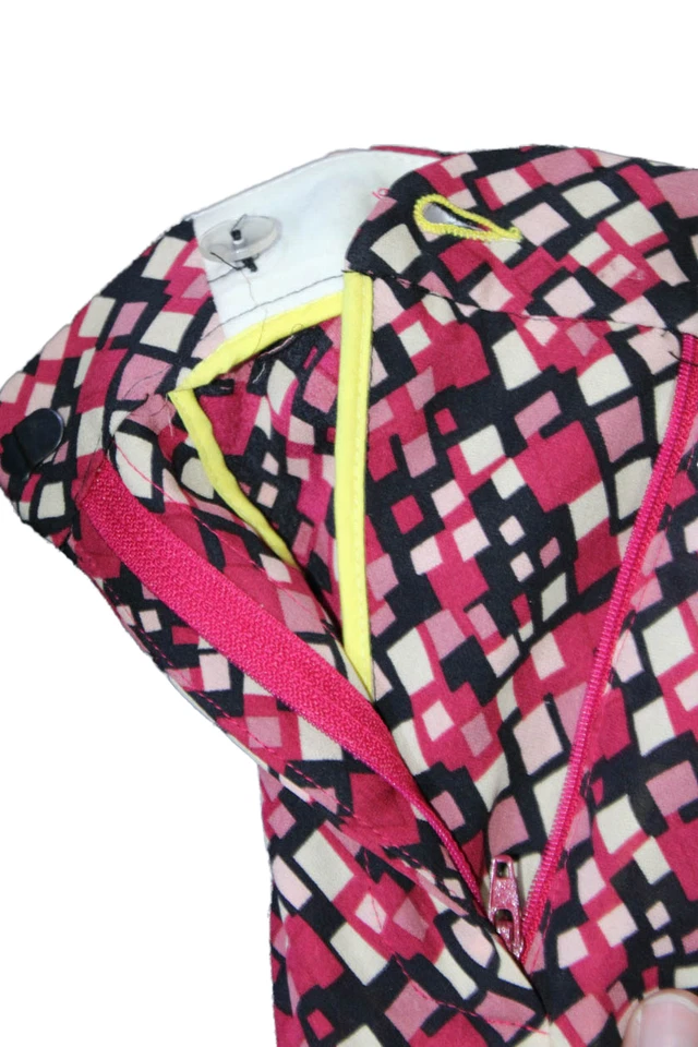 Pantalones de pierna ancha con estampado geométrico de seda rosa negro 10 Catherine Malandrino para mujer Foto 4 de 4