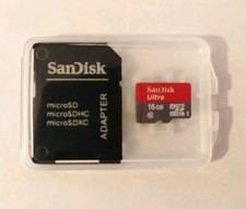 SanDisk Ultra Micro SDHC 16GB Memory Card  Adapter w/Plastic Case/Open Box